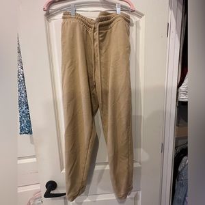 Gliks Brand Jogger Sweatpants, Size Large, Tan-ish Color